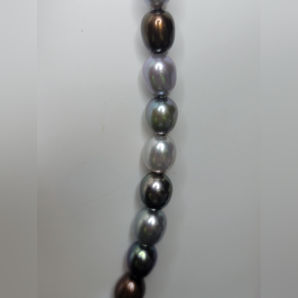 Genuine Honora High Quality 925 Tahitian 20" Pearl Necklace Signed - Picture 4 of 4